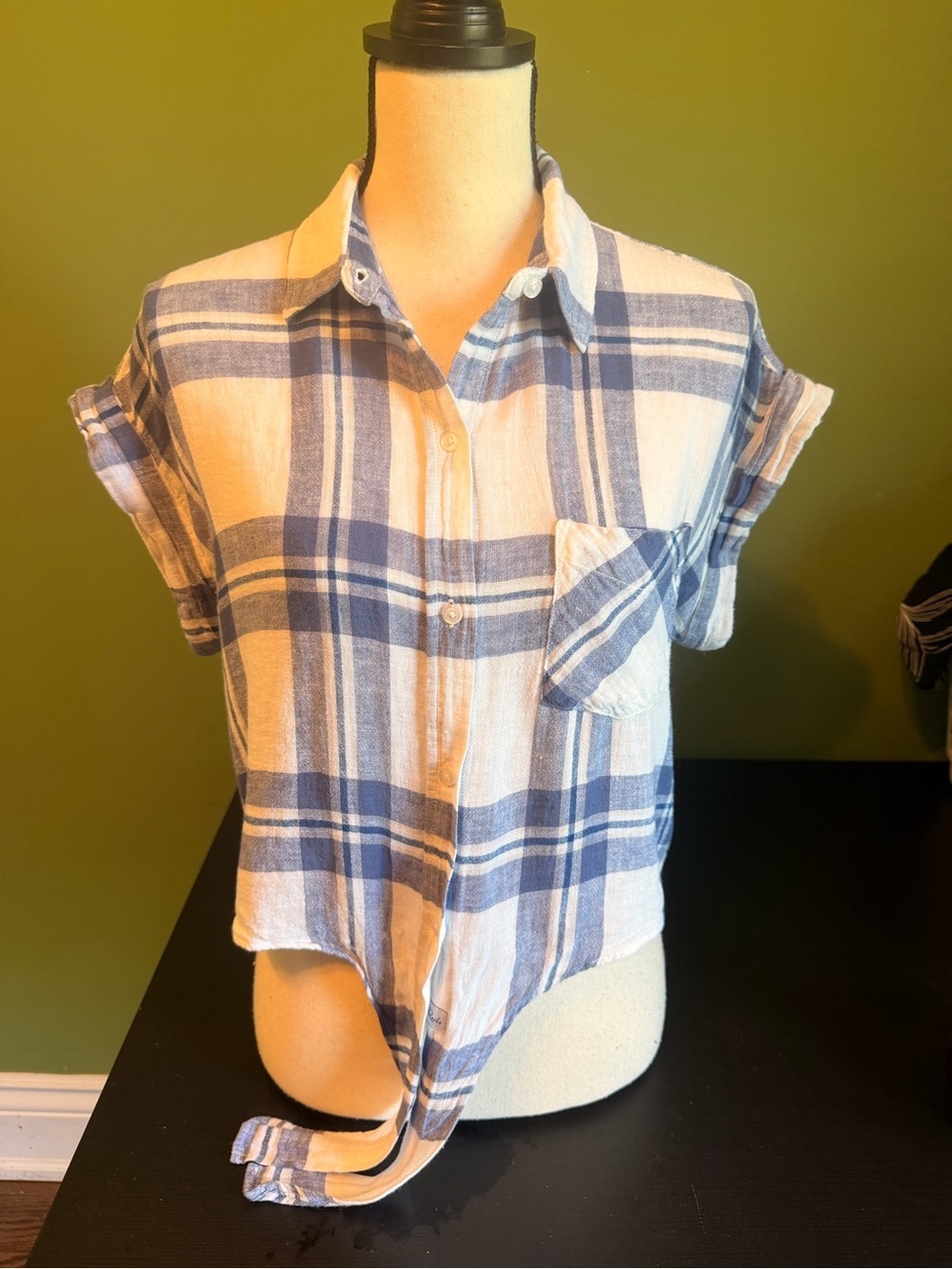 Rails Blue Plaid Crop Tie-Front Shirt - Women - Picture 13 of 13